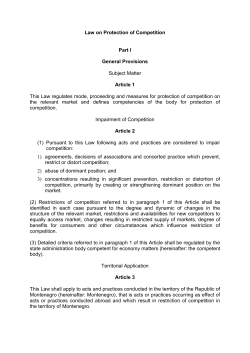 Law on Protection of Competition