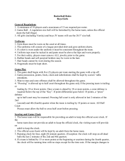 Basketball Rules Boys/Girls General Regulations 1. A minimum of