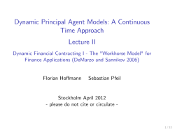 A Continuous Time Approach Lecture II