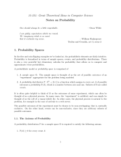 15-251: Great Theoretical Ideas in Computer Science Notes on