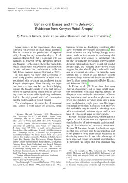 Behavioral Biases and Firm Behavior