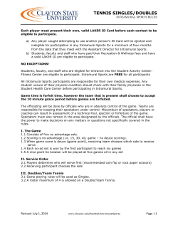 TENNIS SINGLES/DOUBLES