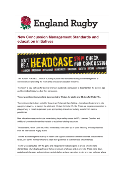 New Concussion Management Standards and education initiatives