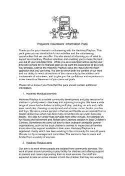 Play Work Volunteers Information Pack