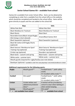 Senior School Games Kit &ndash; available from school