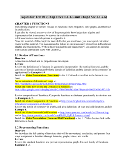 CHAPTER 1 FUNCTIONS