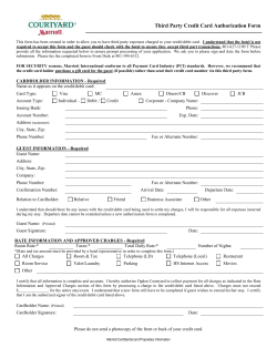 Courtyard Credit Card Third Party Authorization Form
