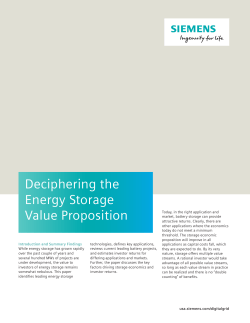 Deciphering the Energy Storage Value Proposition
