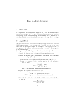 Time Machine Algorithm