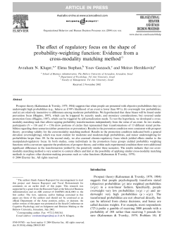 The effect of regulatory focus on the shape of probability