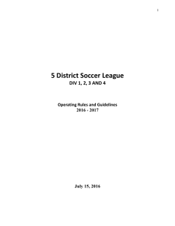 Game Times - 5 District Soccer League