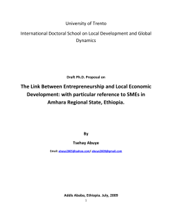 The Link Between Entrepreneurship and Local Economic