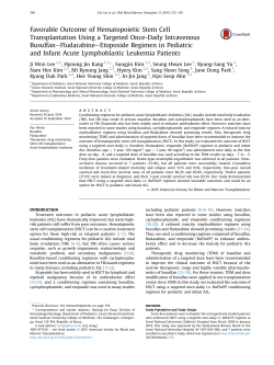 Favorable Outcome of Hematopoietic Stem Cell Transplantation