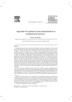 Algorithm for optimal winner determination in combinatorial auctions