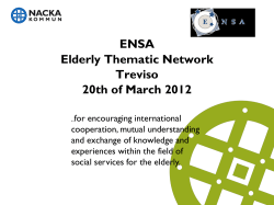 Trygg och Säker äldreomsorg - certifiering särskilda