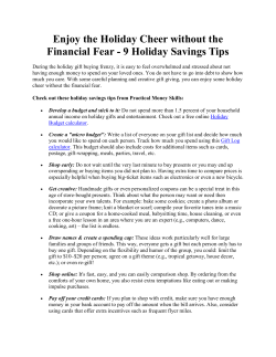 Enjoy the Holiday Cheer without the Financial Fear