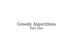 Greedy Algorithms