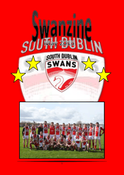 Swanzine May 2015 Ramblings from the president: Season 2015