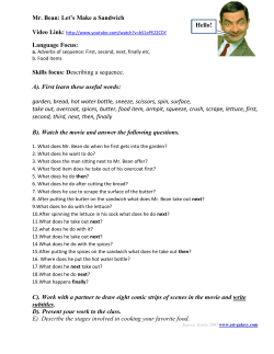 Mr. Bean-Making a Sandwich Lesson Plan