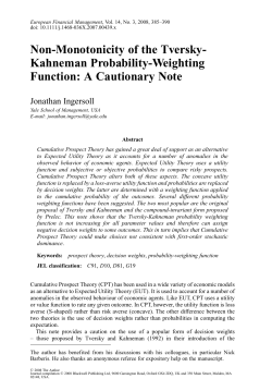 Non-Monotonicity of the Tversky- Kahneman Probability