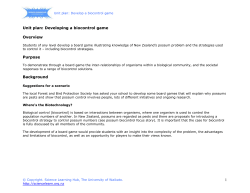 Developing a biocontrol game - unit plan