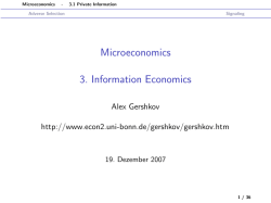 Microeconomics 3. Information Economics