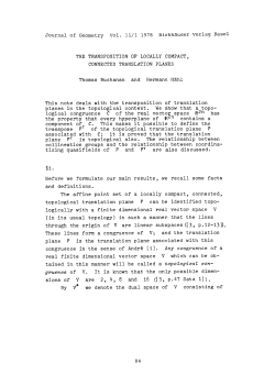 The transposition of locally compact, connected translation planes