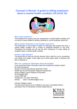 Conceal or Reveal: A guide to telling employers about a mental