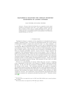 Equilibrium Measures for Certain Isometric