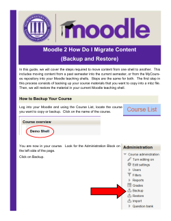 Moodle 2 How Do I Migrate Content (Backup and Restore)