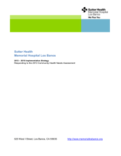 Sutter Health Memorial Hospital Los Banos 2013