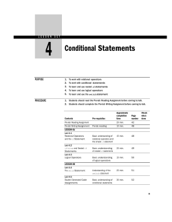 4 Conditional Statements