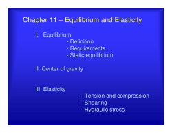 Chapter 11 &ndash; Equilibrium and Elasticity