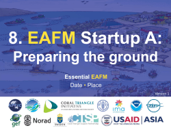 8. EAFM START UP A Importance