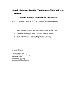 A Qualitative Analysis of the Effectiveness of Telehealthcare Devices