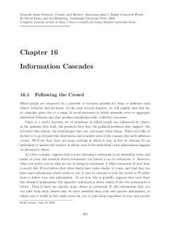 Chapter 16 Information Cascades
