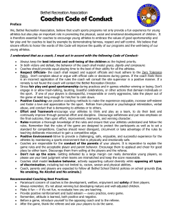 Coaches Code of Conduct