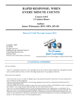 Rapid Response: When eveRy Minute Counts