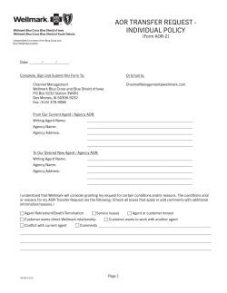 M-4315 6-15 AOR Transfer Request - Individual Policy [Form AOR-2]