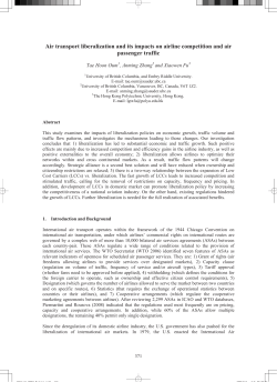 Air transport liberalization and its impacts on airline competition and
