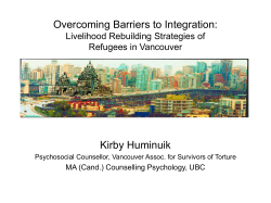 Livelihood rebuilding strategies of Refugees in Vancouver