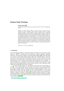 Random Stable Matchings - School of Computing Science