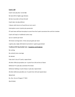 Coach is QB Coach must play Qb / no kid Qbs No hand offs in higher