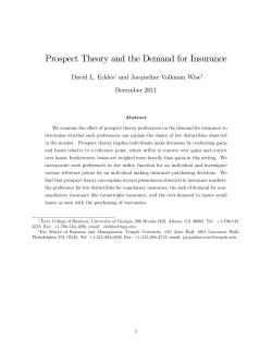 Prospect Theory and the Demand for Insurance