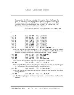 Chip`s Challenge Notes