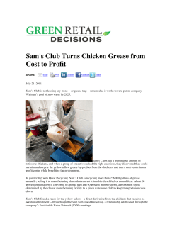 Sam`s Club Turns Chicken Grease from Cost to Profit