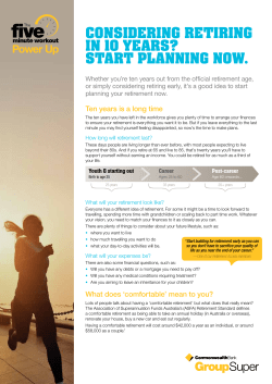 Considering retiring in 10 years? Start planning now