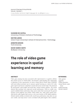 The role of video game experience in spatial