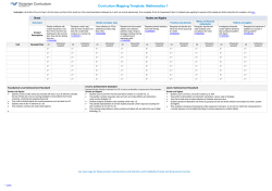 Curriculum Mapping Template: Mathematics 1