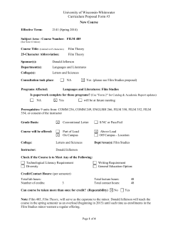 Film Theory - University of Wisconsin Whitewater